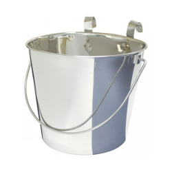 ZEEZ Stainless Steel Flat Sided Bucket Pail with Hooks 5.5L|
