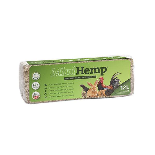 HempFlax Mini Hemp Small Animal Bedding 12L