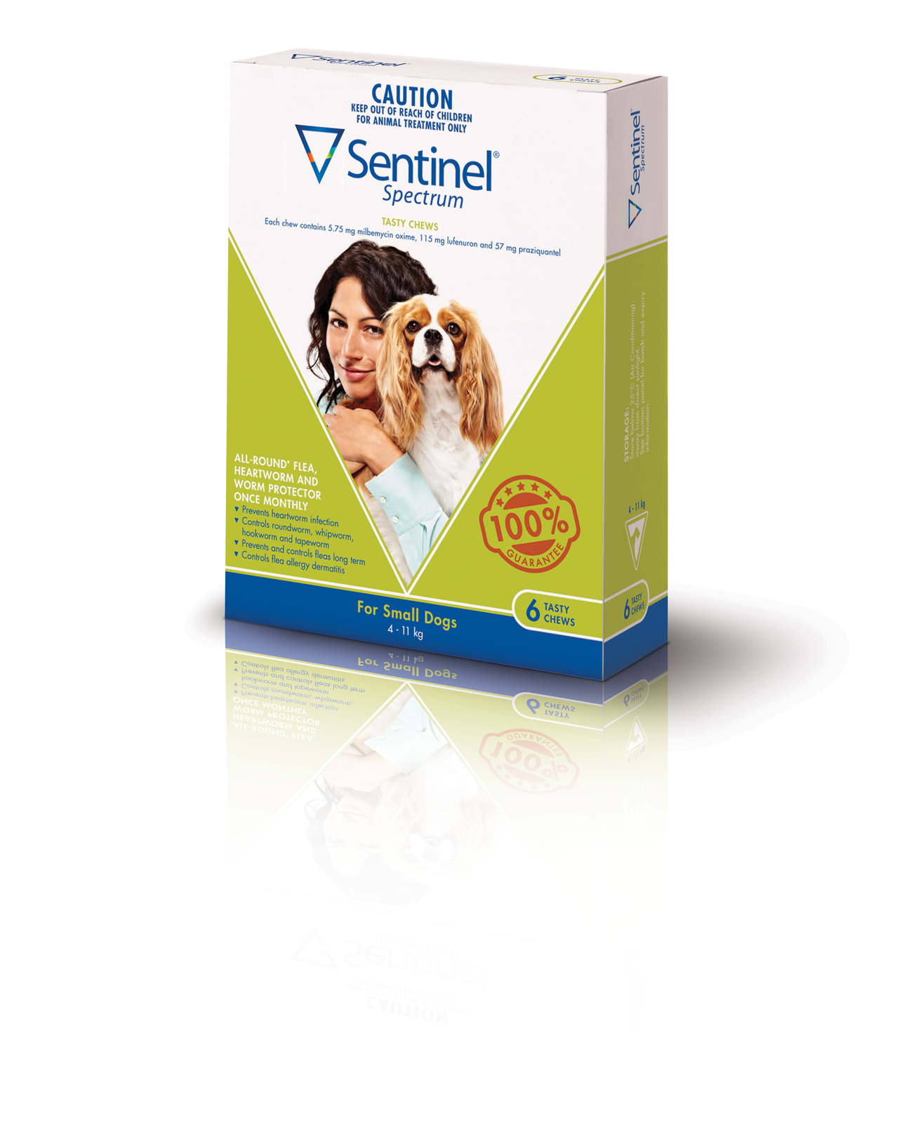 Pet Shop Direct - Sentinel Spectrum Chews for Dogs 4 to 11kg (Green) 6 Pack