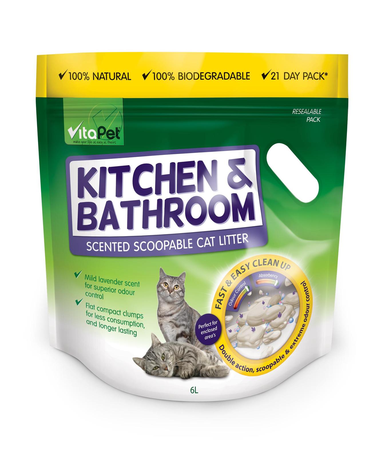 VitaPet Kitchen & Bathroom Scented Cat Litter 6 Litres